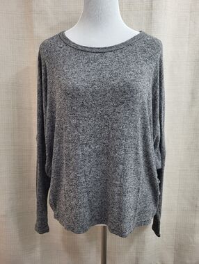 Ginger G Women's Long Sleeve Black Striped Top Dolman Sleeve Stretch Size Large